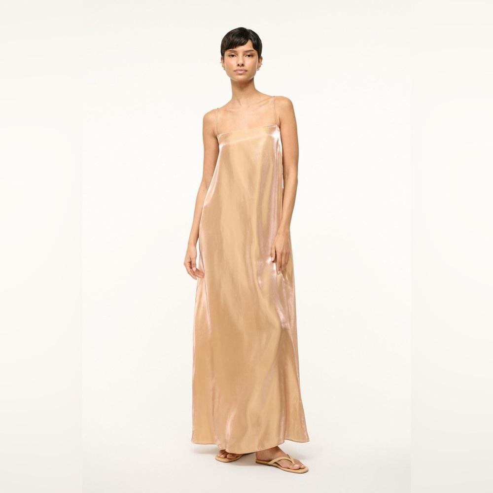 NWT $595 Staud Delfina Dress Rose Gold - Picture 2 of 9